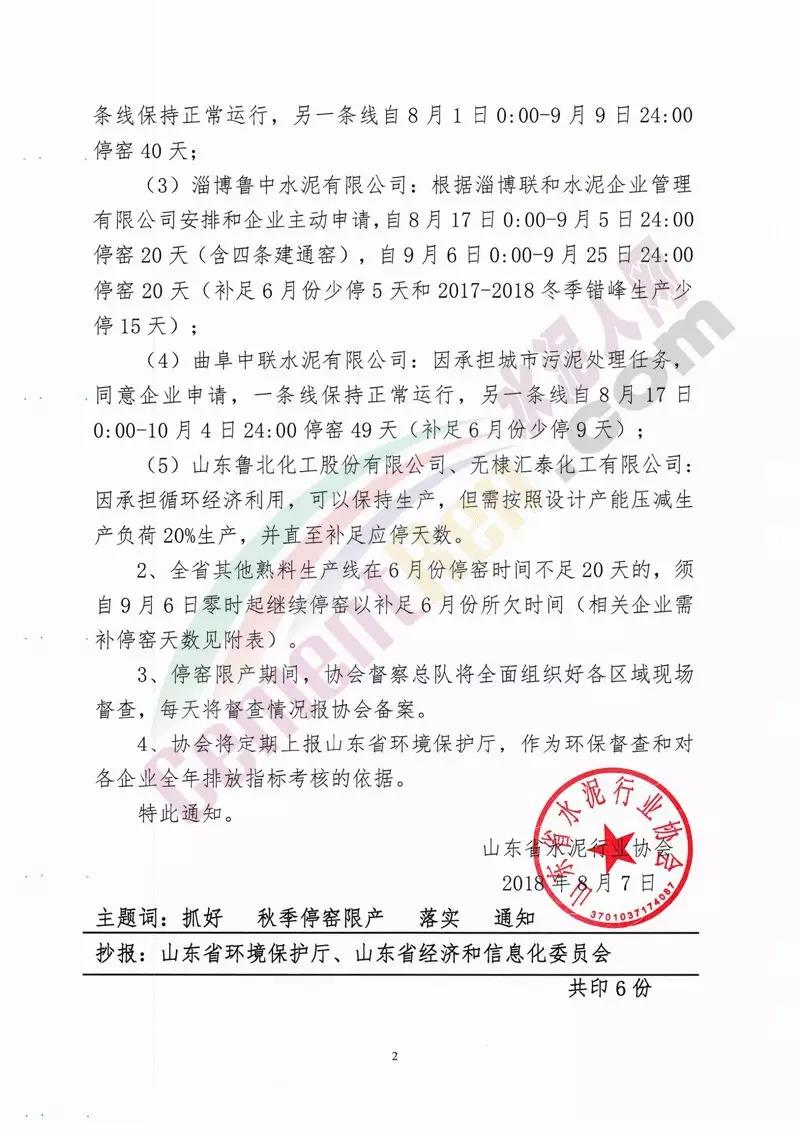 【相關(guān)新聞】山東多家水泥企業(yè)集體停限產(chǎn)！(圖2)